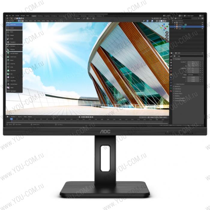 Монитор 23,8" AOC 24P2Q 1920x1080 75Hz IPS LED 16:9 4ms VGA DVI HDMI DP 4*USB3.2 50M:1 1000:1 178/178 250cd HAS Pivot Tilt Swivel Speakers Black