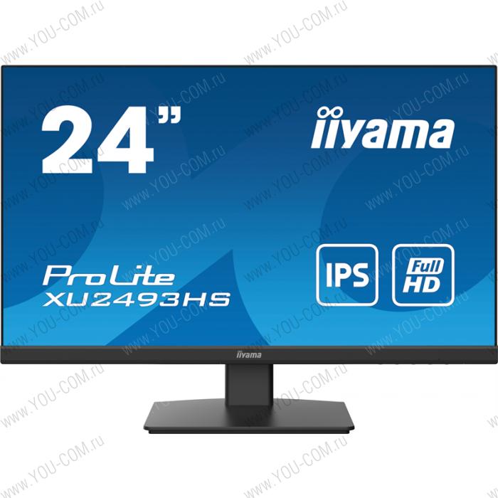 Монитор 23,8" Iiyama ProLite XU2493HS-B4 1920x1080@75Гц IPS LED 16:9 4ms VGA HDMI DP 80M:1 1000:1 178/178 250cd Tilt Speakers Black