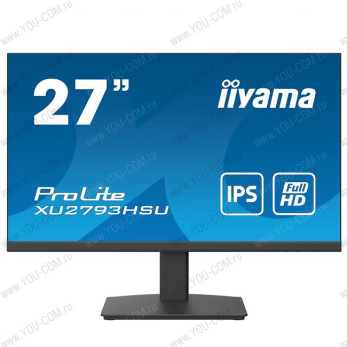 Монитор 27" Iiyama ProLite XU2793HSU-B4 1920х1080@75Гц IPS LED 16:9 4ms VGA HDMI DP 2*USB3.0 80M:1 1000:1 178/178 300cd Tilt Speakers Black