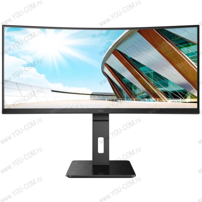 Монитор AOC 34"  CU34P2A VA LED,21:9, 3440x1440, 4ms, 300 cd/m2, 178°/178°, 3000M:1, 100Hz, HDMI, DisplayPort , USB ,VESA, Flicker-Free, AMD FreeSync, динамики