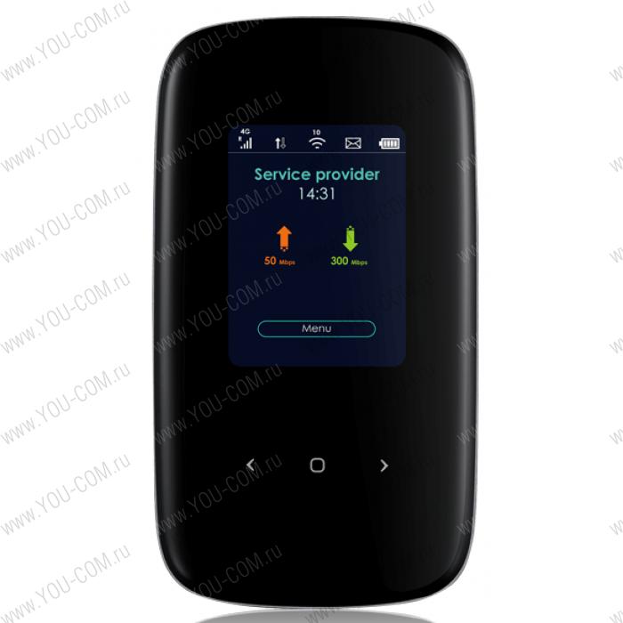 Портативный LTE Cat.6 Wi-Fi маршрутизатор Zyxel LTE2566-M634 (вставляется сим-карта), 802.11ac (2,4 и 5 ГГц) до 300+866 Мбит/с, цветной дисплей, питание micro USB, батарея до 10 часов
