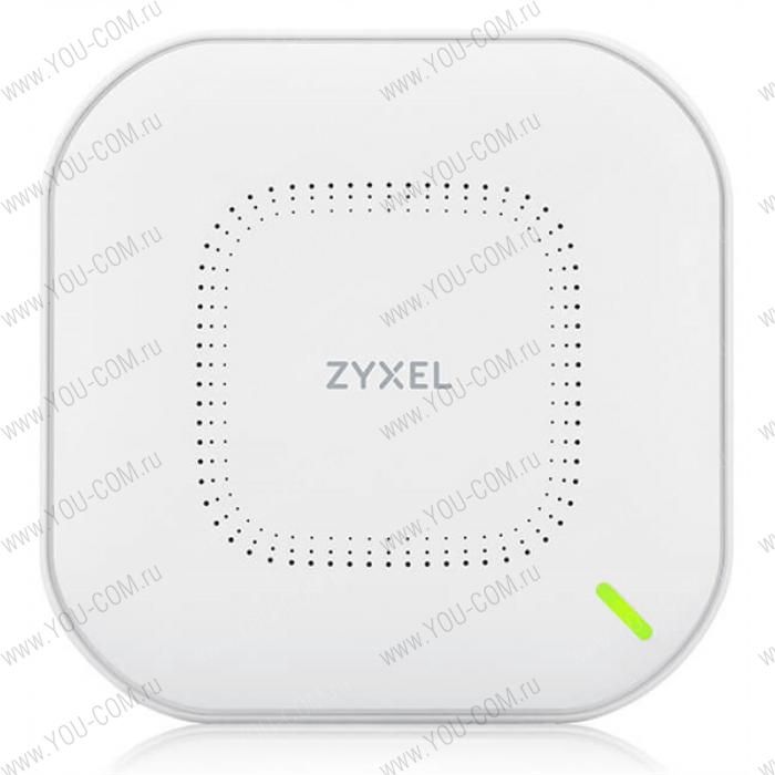 Гибридная точка доступа Zyxel NebulaFlex NWA110AX, WiFi 6, 802.11a/b/g/n/ac/ax (2,4 и 5 ГГц), MU-MIMO, антенны 2x2, до 575+1200 Мбит/с, 1xLAN GE, PoE, защита от 4G/5G, БП в комплекте