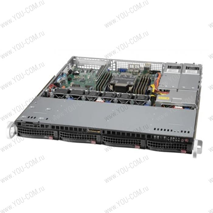 Серверная платформа Supermicro SuperServer 1U 510P-MR no CPU(1)3rd Gen Xeon Scalable/TDP 220W/ no DIMM(8)/SATARAID HDD(4)LFF /2x1GbE/1xFHHL,M2/400W