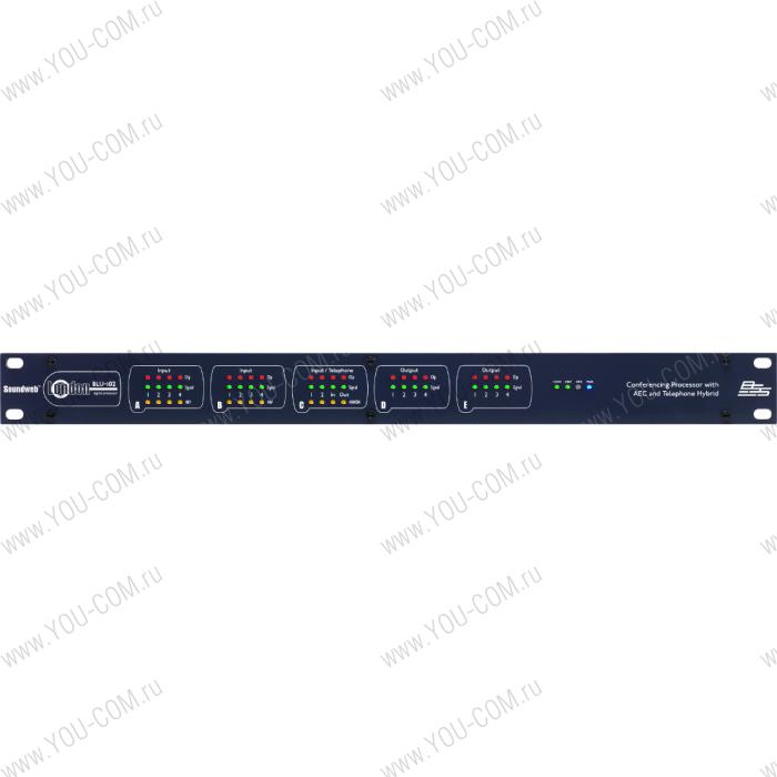 аудиоматрица BSS BLU-102 (EU) 10 mic/line входов, 8 выходов, 8 x AEC, Blu-Link, Ethernet, RS232, RJ11, GPIO 12x8