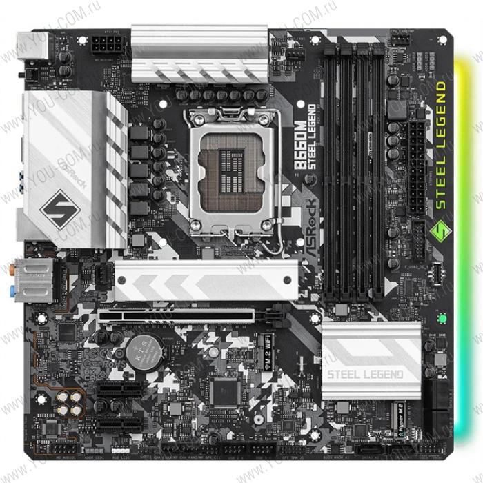 Материнская плата ASROCK B660M STEEL LEGEND, LGA1700, B660, 4*DDR4, DP+HDMI, 6xSATA3 6.0 (RAID), M.2 Socket, 4xUSB 3.2, 2xUSB 2.0, mATX; 90-MXBH30-A0UAYZ