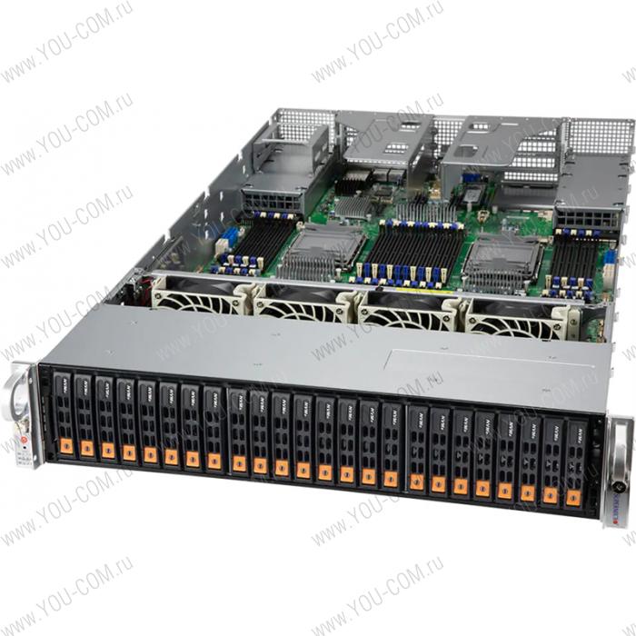 Шасси серверное Supermicro SuperServer 2U 240P-TNRT noCPU(4)3rd Gen Xeon Scalable/ TDP 250w/no RDIMM(48)/ HDD(24)SFF/NVMe SAS SATA/ 2x10GbE, 2x10Gb SFP+/ 2x2000W