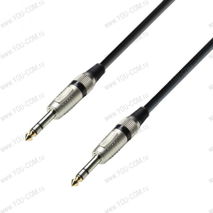 Кабель аудио TRS (jack) stereo 6.3 mm - TRS (jack) stereo 6.3 mm, 0.22 мм², длина 6 м, цвет черный