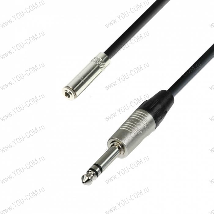 Кабель удлинительный для наушников, TRS (jack) 3.5 mm (F) stereo - TRS (jack) 6.3 mm (M) stereo, длина 6 м