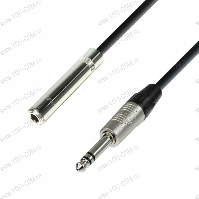 Кабель удлинительный для наушников, TRS (jack) 6.3 mm (F) stereo - TRS (jack) 6.3 mm (M) stereo, длина 6 м