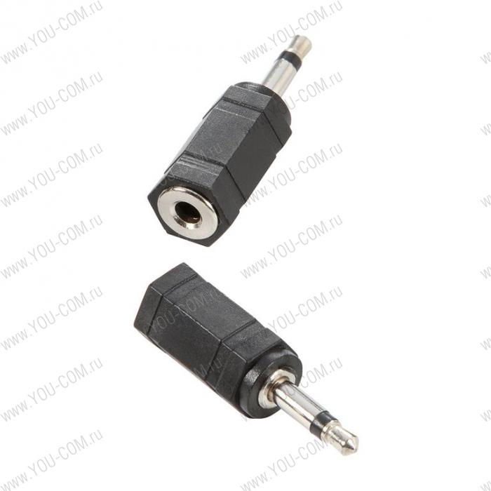 Адаптер TRS 3.5 mm stereo (F) - TRS 3.5 mm mono (M), цвет черный