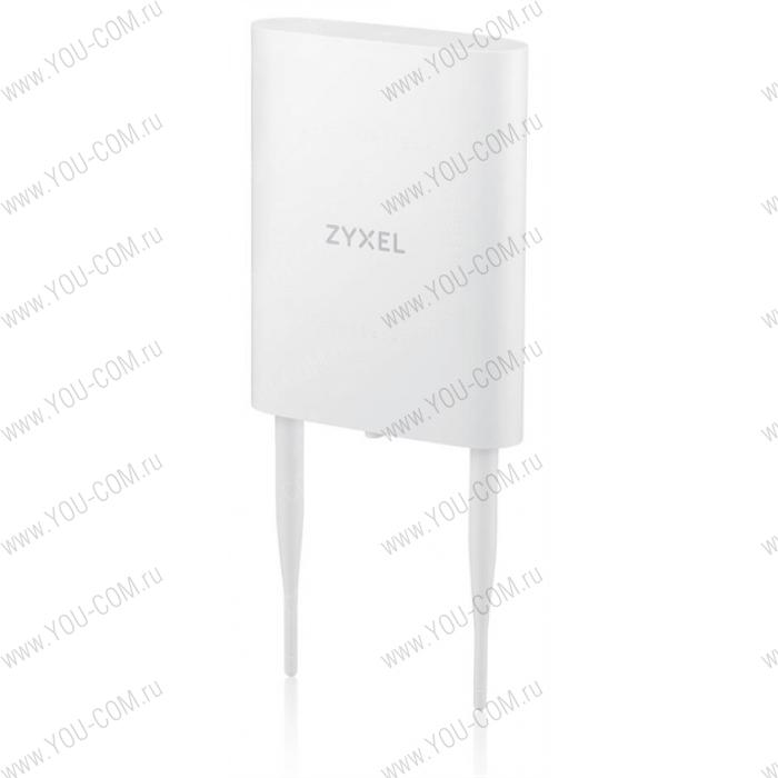 Гибридная уличная точка доступа Zyxel NebulaFlex NWA55AXE, 802.11a/b/g/n/ac/ax (2,4 и 5 ГГц), внешние антенны 2x2 (в комплекте), до 575+1200 Мбит/с, 1xLAN GE, защита от 4G/5G, без поддержки Captive po