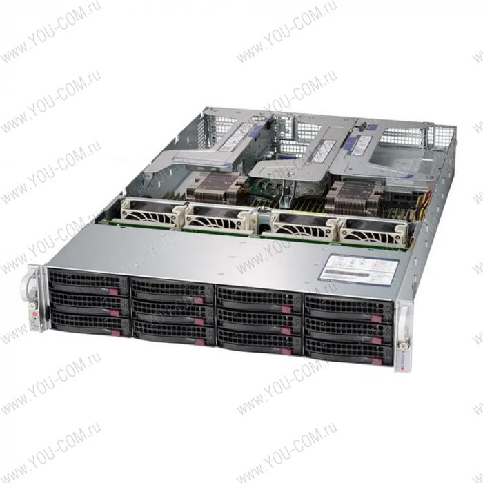Серверная платформа Supermicro SYS-6029U-TR4 2U, 2xLGA3647 (up to 205W), iC621 (X11DPU), 24xDDR4, up to 12x3.5 HDD (opt. 8 SAS3 + 4 NVMe/SAS3), 4x1GbE, 1x PCIEx16, 5x PCIEx8, 1x PCIx8 LP, 1x PCIEx8 internal LP, 2x1000W