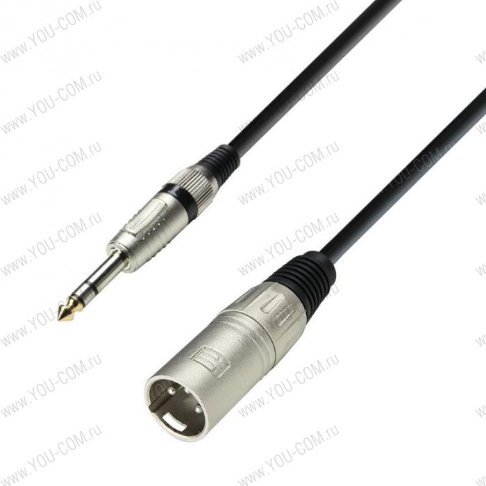 Кабель микрофонный XLR (M) - TRS 6.3 mm stereo, 0.31 мм², длина 10 м, цвет черный