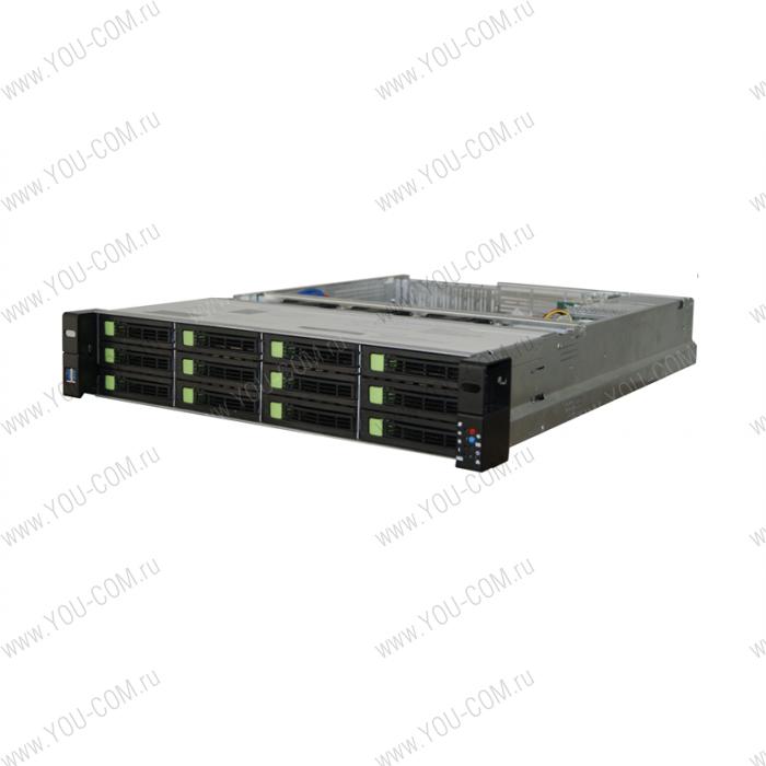 Серверная платформа Rikor 2U Server RP6208 noCPU(2)2nd GenScalable HS/TDP 205W/no DIMM(16)/HDD(8)LFF/U.2 (2)NVME+HDD(2)SFF/4x1Gbe/6xHHHL/1xM.2 NWMe, 1xM.2 SATA /2x1200W/МПТ