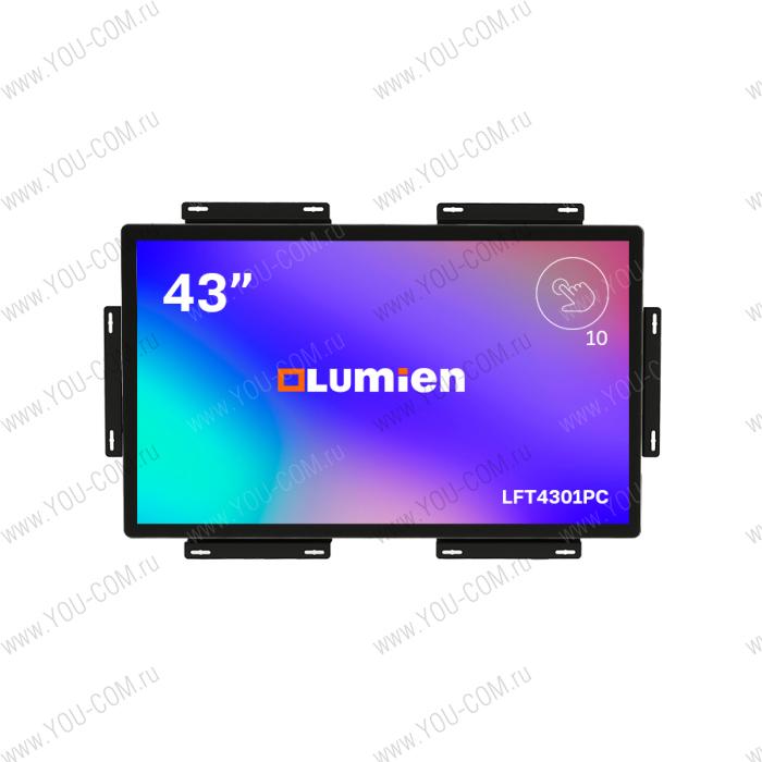 Встраиваемый сенсорный дисплей с открытой рамкой Lumien [LFT4301PC] 43", 1920х1080, 1200:1, 400кд/м, проекционно-ёмкостной тип сенсора, 10 точек касания, 24/7, 1xHDMI, 1xVGA, 1х DVI
