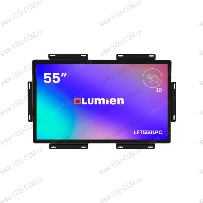 Встраиваемый сенсорный дисплей с открытой рамкой Lumien [LFT5501PC] 55", 3840x2160, 1300:1, 500кд/м, проекционно-ёмкостной тип сенсора, 10 точек касания, 24/7, 1xHDMI, 1xVGA, 1х DVI