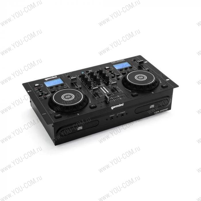 Медиа проигрыватель Gemini [CDM-4000BT] двойной USB/CD DJ проигрыватель с возможностью воспроизведения с USB-накопителей, CD-дисков и через Bluetooth; ЖК-дисплей; USB-A; Anti-Shock