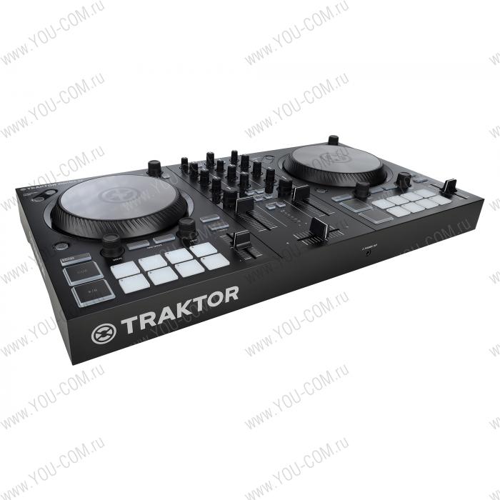 DJ контроллер [25421] Native Instruments [Traktor Kontrol S2 MK3] 2-х канальный, для Traktor Pro/DJ, 16 RGB пэдов, аудио интерфейс 24бит/96кГц, 2-х канальный микшер, микрофонный вход, 2 стерео выхода (линейный и 3.5 мм TRS), выход на наушники