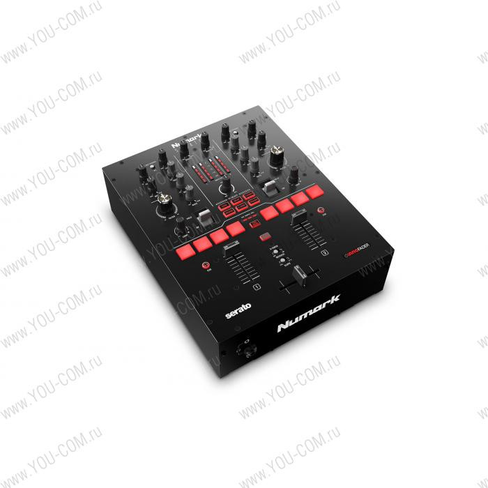 Микшерный пульт [SCRATCHXEU] Numark [Scratch] 2х канальный DJ микшер/контроллер для Serato, 8 пэдов, встроенные эффекты, 2 микрофонных входа с EQ и регуляторами громкости, USB