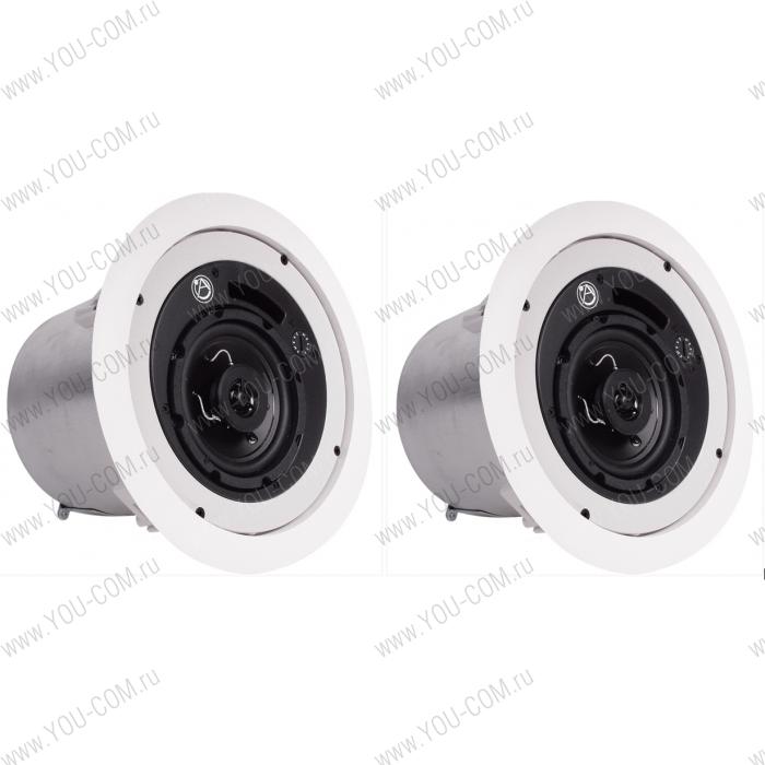 FAP42T 4'' (ПАРА!) двухполосная акустическая система, встраиваемая в потолок 16 Вт 70/100 В. Цвет белый Atla