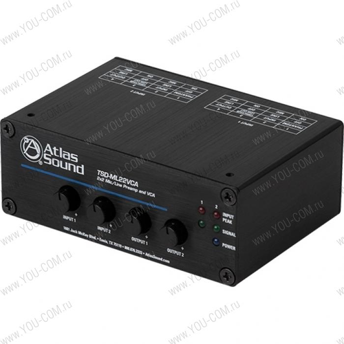 TSD-ML22VCA Двухканальный предусилитель 2 микр./лин. входа, управление VCA Atlas Sound