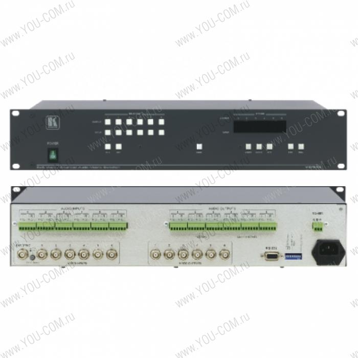 Коммутатор 6x6 видео- и балансных звуковых стереосигналов (с переключением по КГИ), 200 МГц