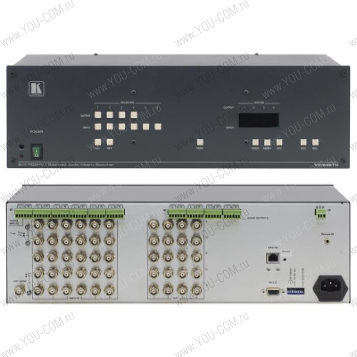 Матричный коммутатор 6x4 компонентного видео RGBHV и стерео аудио; 300 МГц, балансное аудио