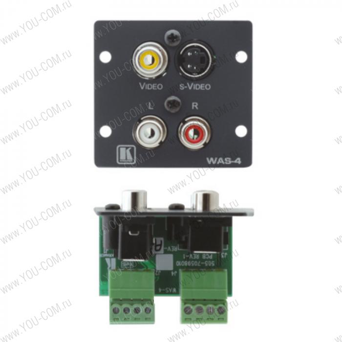 Модуль-переходник для s-Video, композитного видео (RCA) и стерео аудио (RCA) на клеммный блок