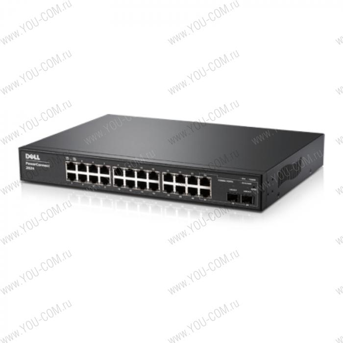 Dell PowerConnect 2824 Web-Managed Switch, 24GbE and 2 SFP Combo Ports, Power Cord, Life time warranty