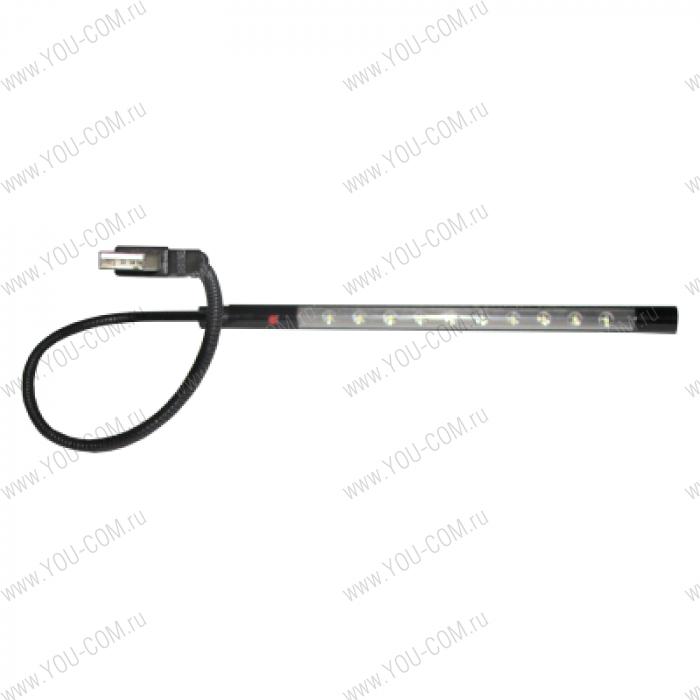 Подарок полезный "Лампочка для ноутбука" на гибкой ножке, цвет черный, интерфейс USB