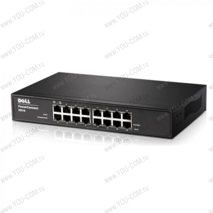 Dell PowerConnect 2816 Web-Managed Switch, 16GbE Ports, Power Cord, 3Y Pro Support NBD
