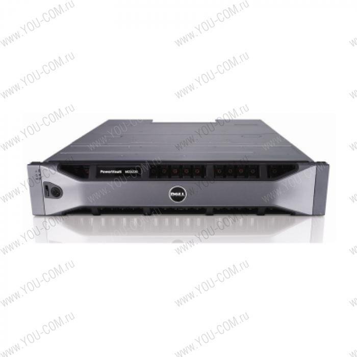 Система хранения данных Dell PowerVault MD3620f External 8Gb FC 24 Bays Array with DUAL Controllers, (24)*SAS 1TB 6GB 7.2k 2.5" HDD, (4)*8Gb FC SFP Transceivers, (2)*600W RPS, Bezel,Rapid Rack Rails, 3Y ProSupport NBD.